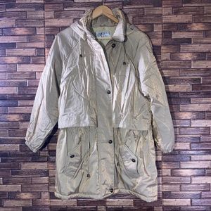 Vintage Womens J Gallery Medium Metallic Gold Nylon Jacket